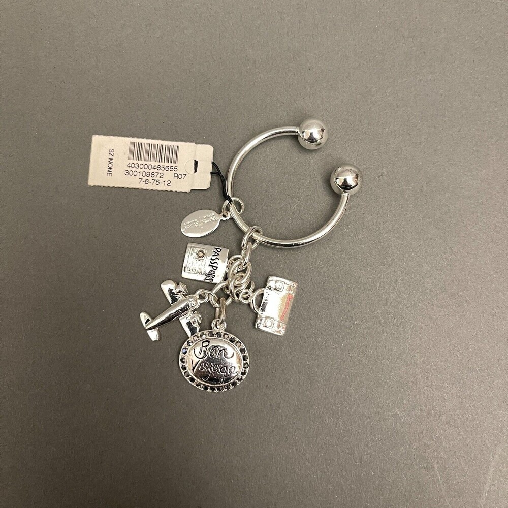 White House Black Market WHBM Silver-tone Key Ring Chain Charms Fashion‎ NWT